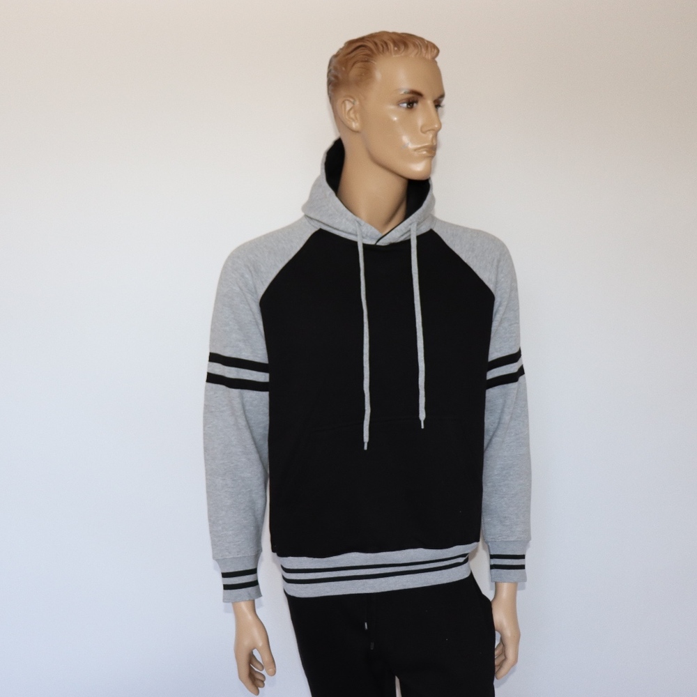 Striped Men's Heavy Blend Fleece Hooded Sweatshirt